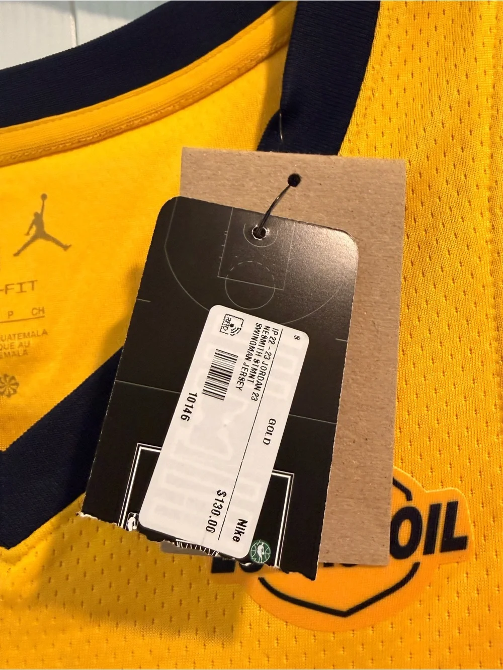 Jordan Indiana Pacers #23 Yellow/Navy Aaron Nesmith Basketball Jersey